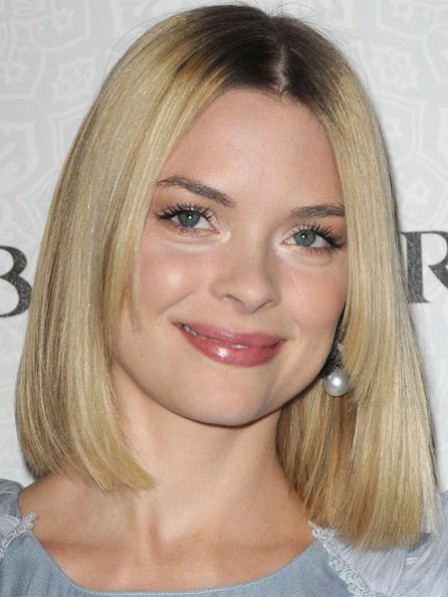 Blonde Full Lace Synthetic Celebrity Bob Wigs For Young Lady