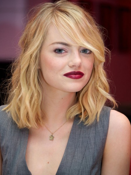 Emma Stone S Trendy Blonde Wavy Human Hair Wig