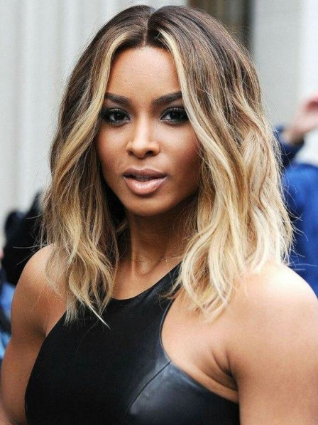 Hottest middle part blonde water wavy bob hairstyle lace 