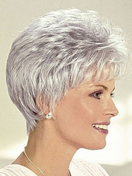 Grey Short Curly Hair Wigs With Bangs, Best Wigs Online Sale - Rewigs.com