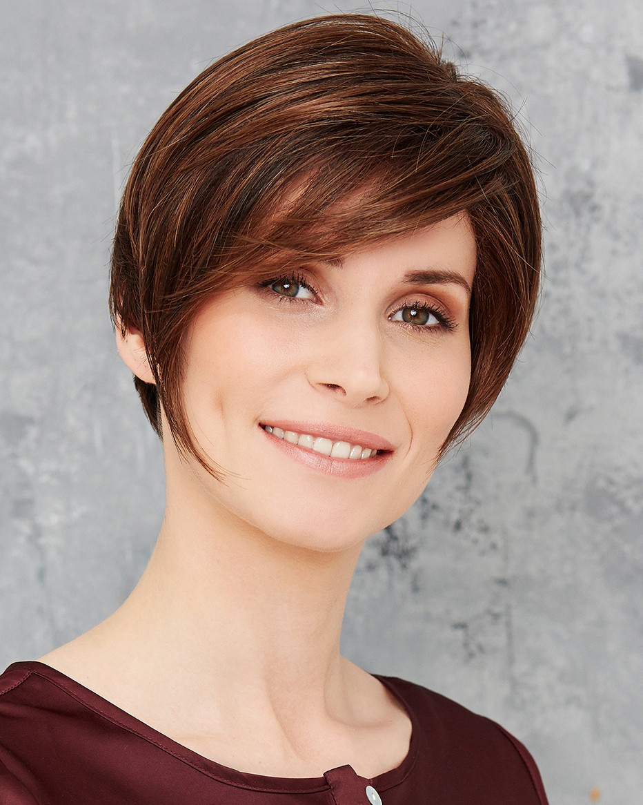 Chocolate Color Short Pixie Cut Synthetic Hair Women Wigs ...