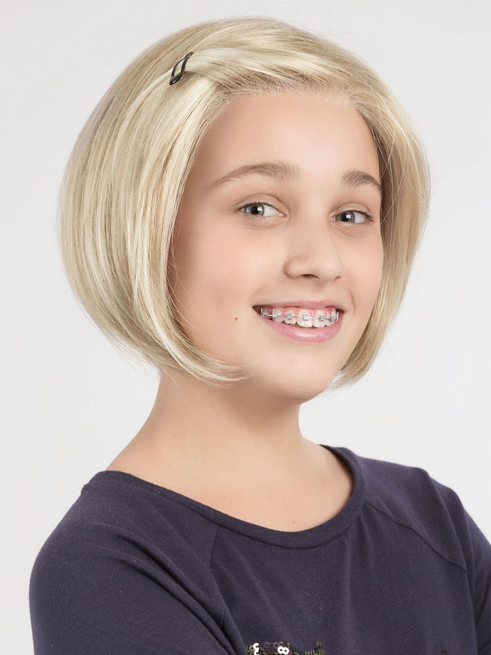 Cute Girl's Bob Hair Lace Front Mono Top Wig - Rewigs
